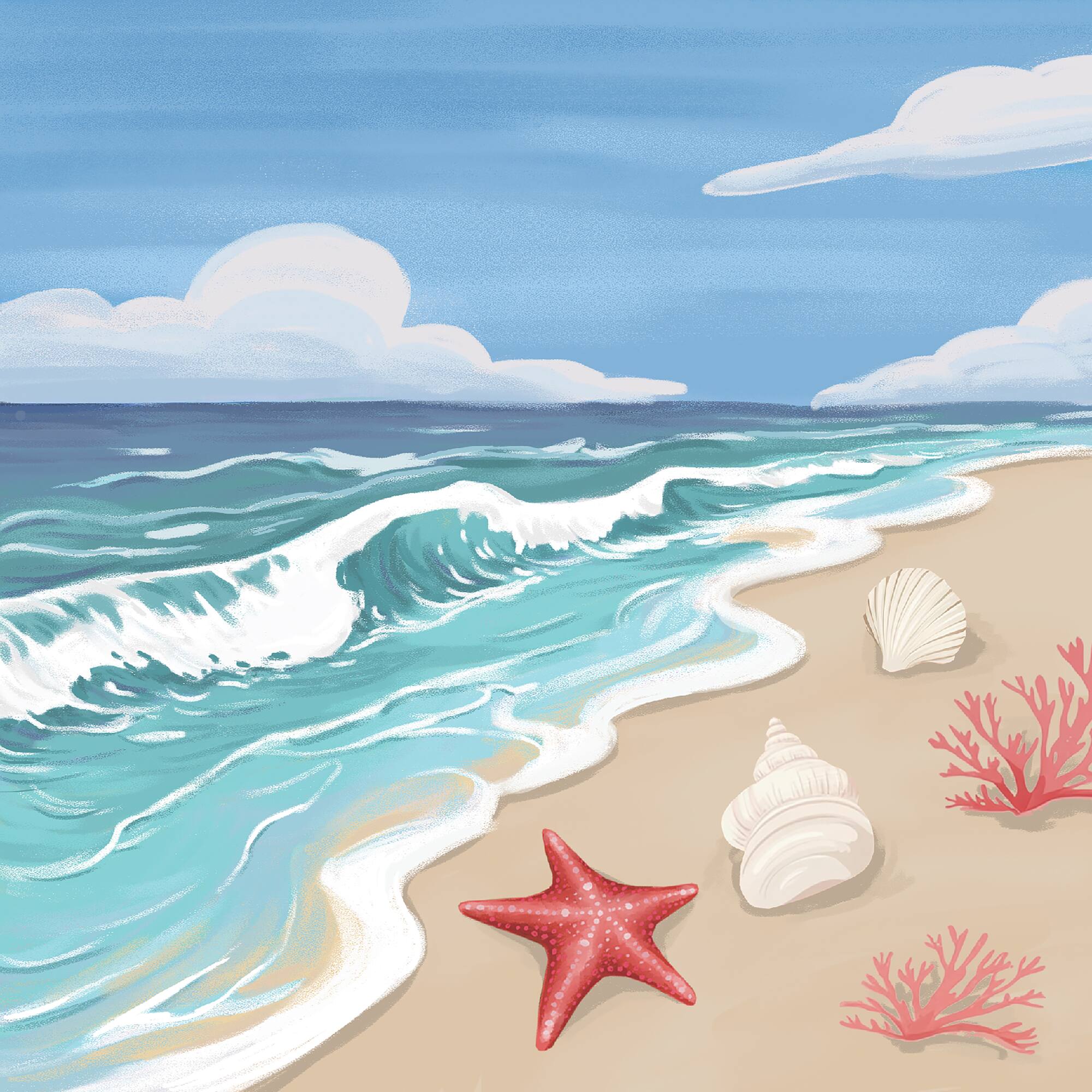 11" x 11" Summer Beach Canvas Painting Kit by Craft Smart®